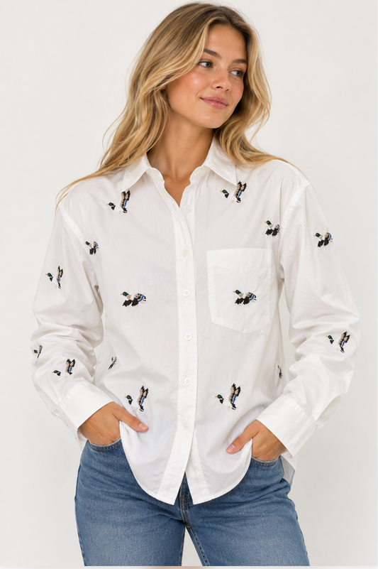 Jameson Embroidered Duck Button Down