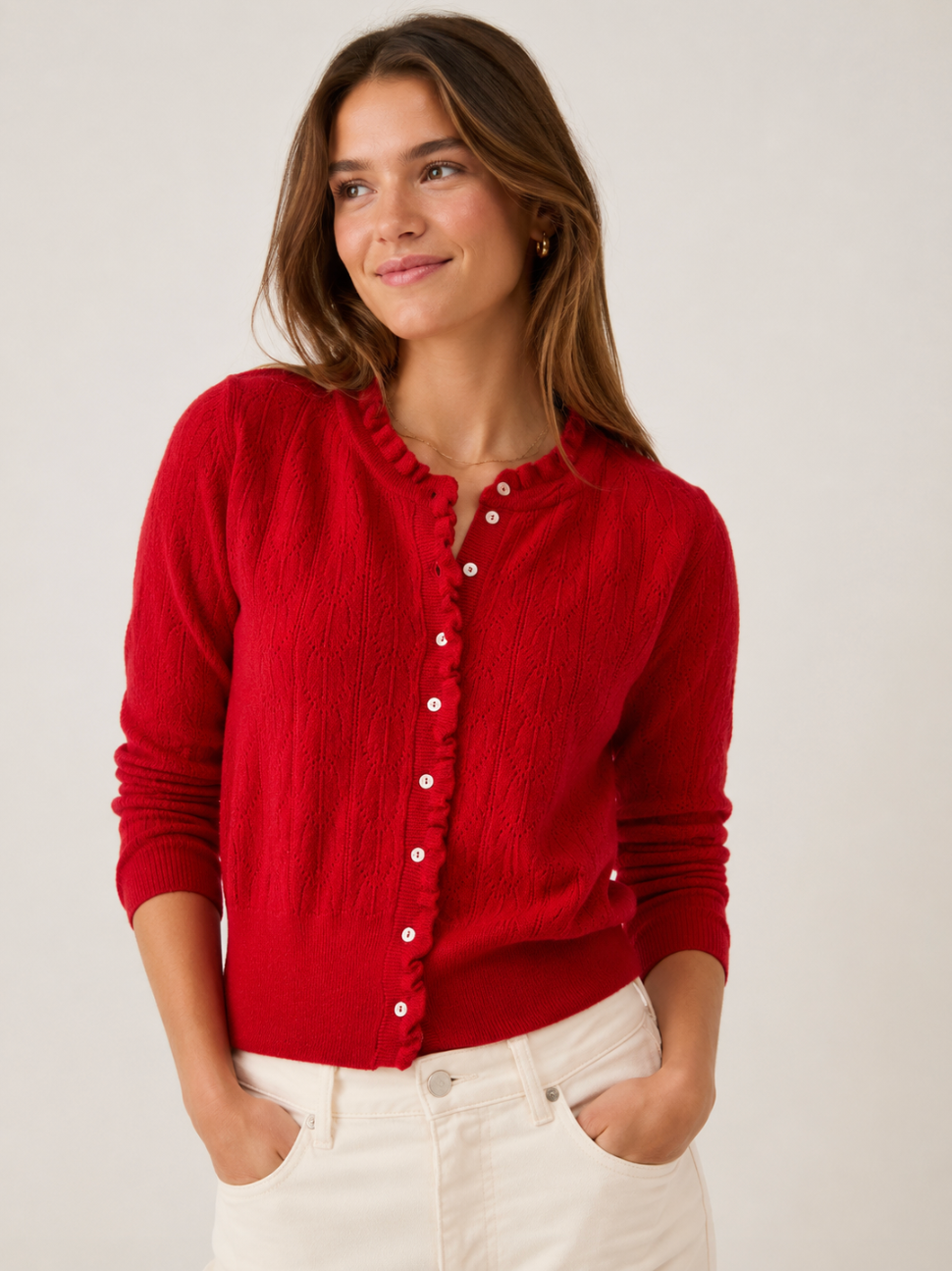 Design History Pointelle Cardigan