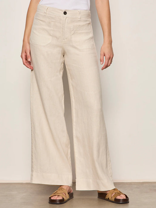 The Linen Marine Wide Leg in Summer Sand