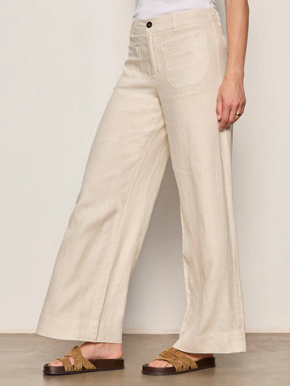 The Linen Marine Wide Leg in Summer Sand