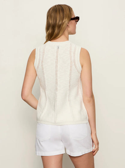 Easy Pointelle Shell in Chalk
