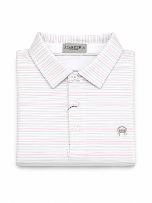 The Leopald Stripe Performance Polo