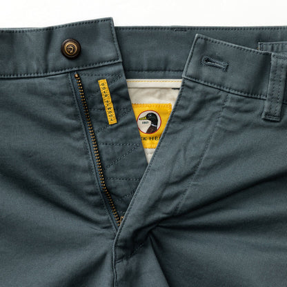 5" Gold School Chino Short in Stormy Blue