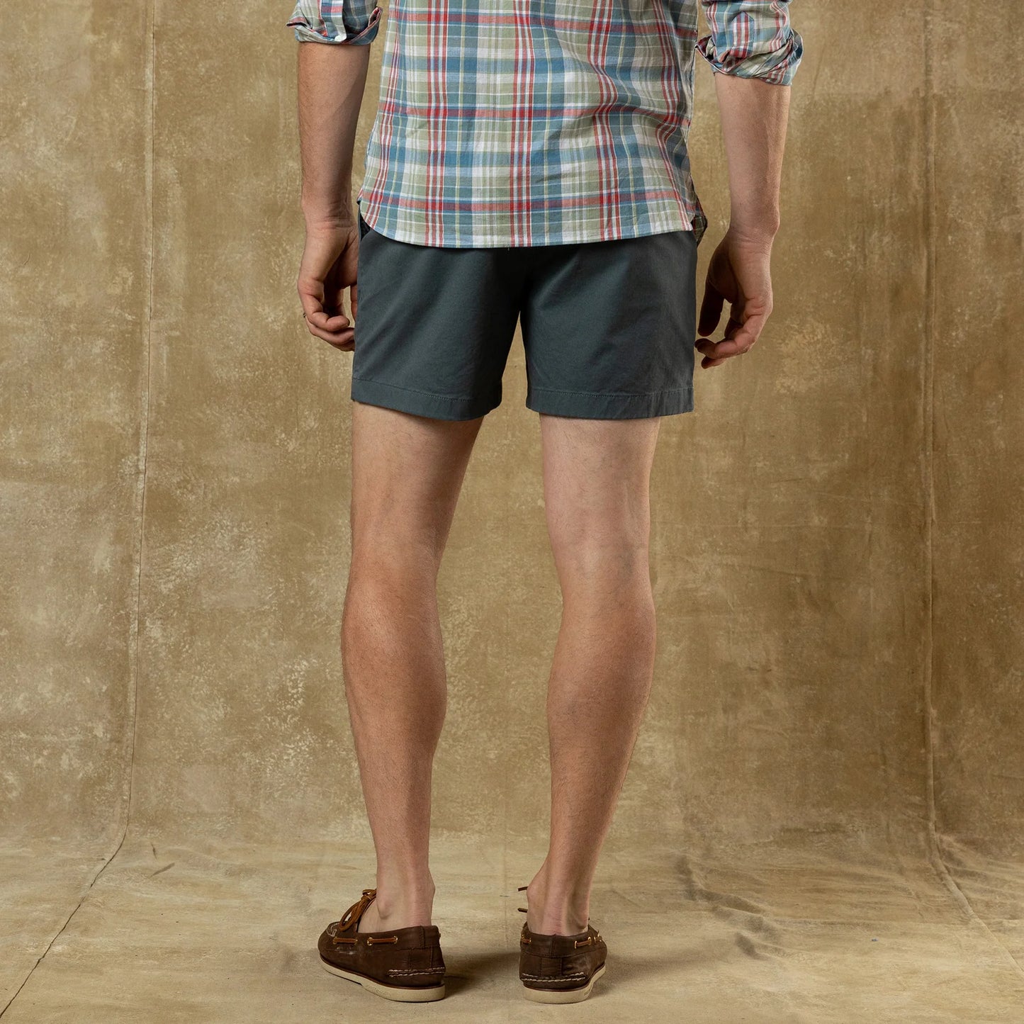 5" Gold School Chino Short in Stormy Blue
