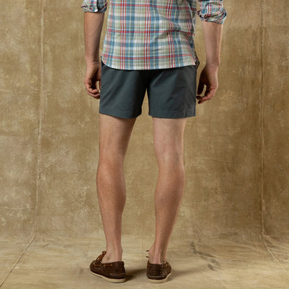 5" Gold School Chino Short in Stormy Blue