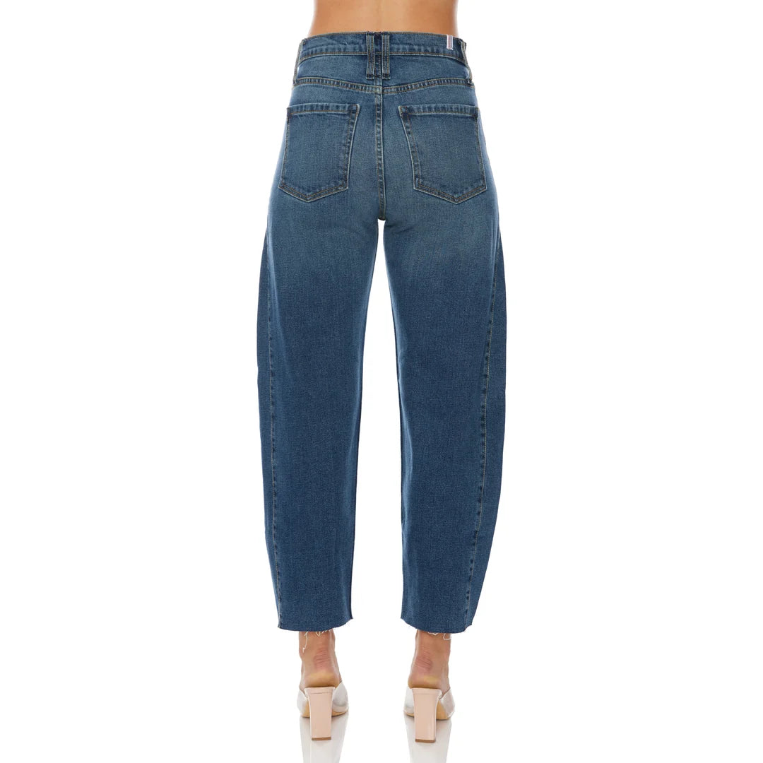 The Duchess-Mid Rise Barrel Jean in Avalon