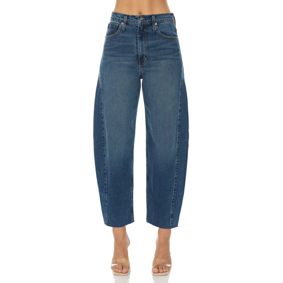 The Duchess-Mid Rise Barrel Jean in Avalon