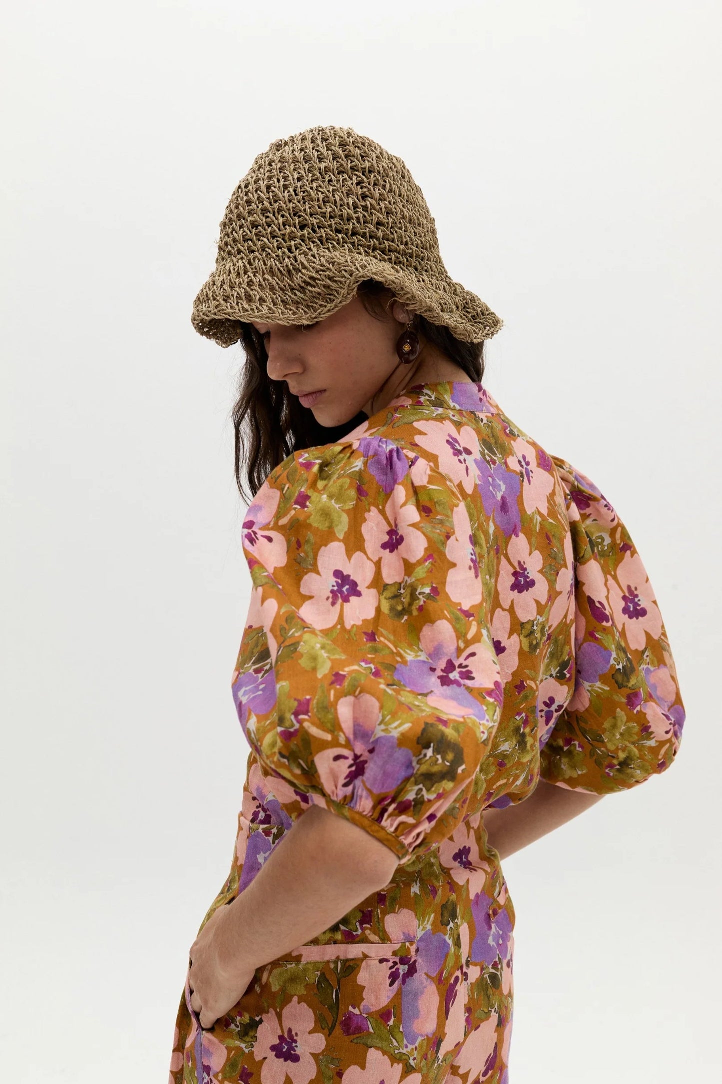 Bubble Linen Shirt in Marly Print