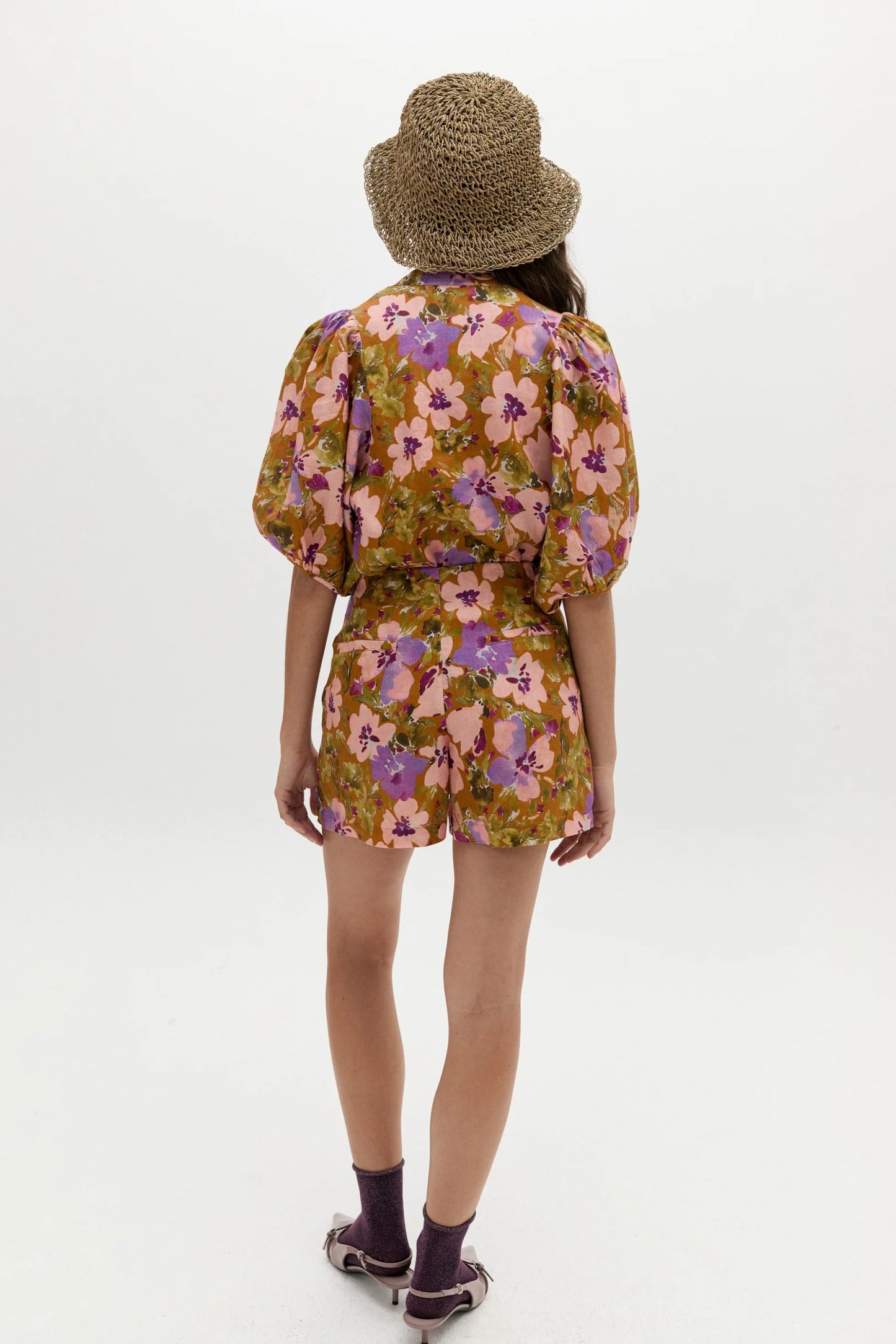 Bubble Linen Shirt in Marly Print