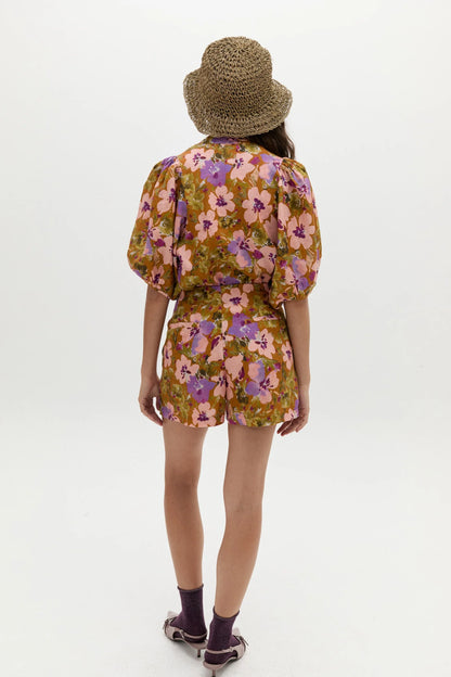 Bubble Linen Shirt in Marly Print