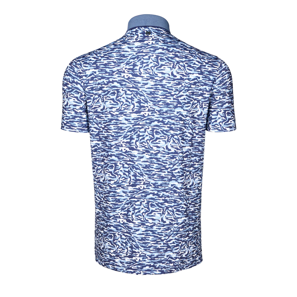 Stalking Wolf Camo Short Sleeve Polo in Wolf Blue
