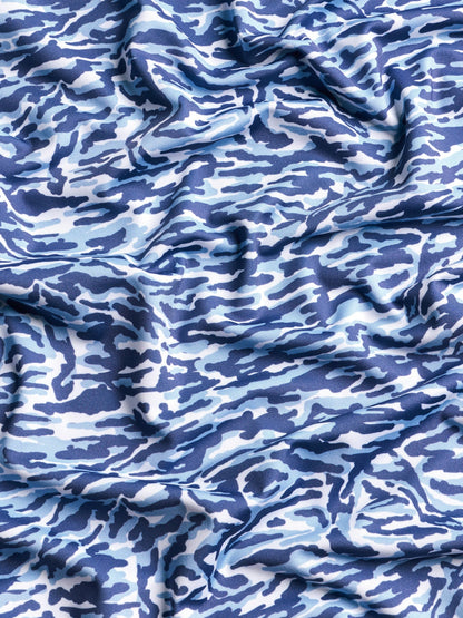 Stalking Wolf Camo Short Sleeve Polo in Wolf Blue
