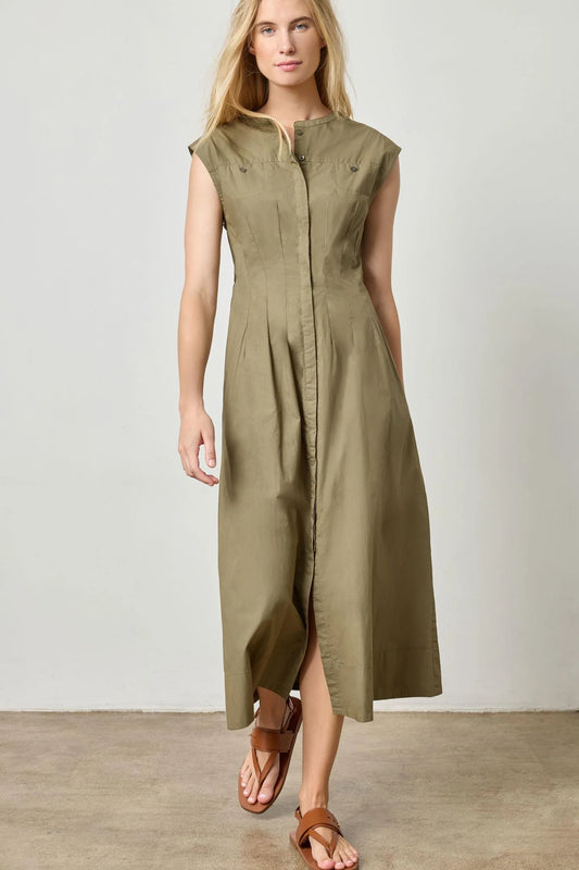 Sleeveless Seamed Maxi Dress