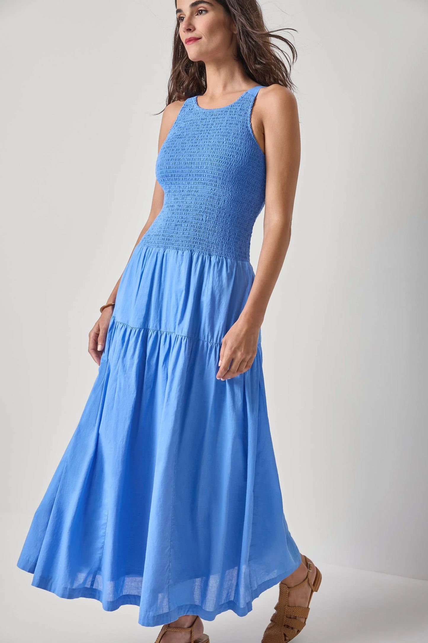 Smocked Bodice Maxi Dress in Ultramarine