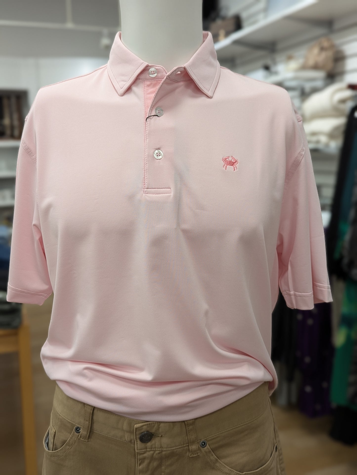 Jimmy Knows Crab Polo- Pink/White