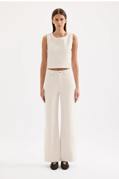 Cali Stretch Wide Leg Jeans in Dune