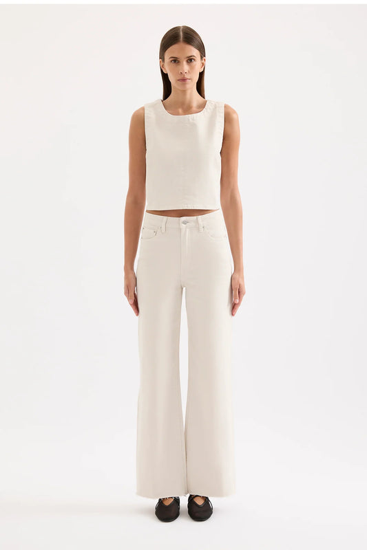 Cali Stretch Wide Leg Jeans in Dune