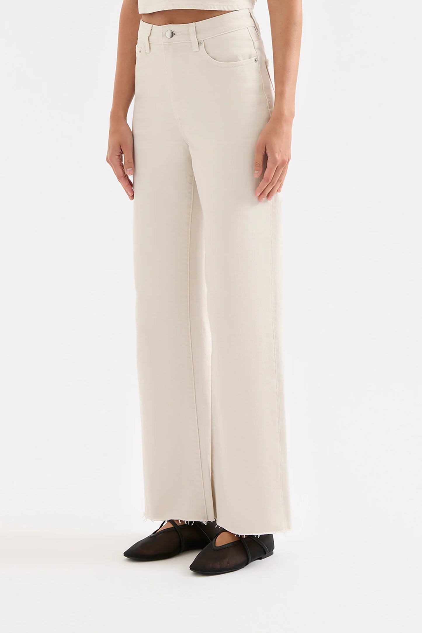 Cali Stretch Wide Leg Jeans in Dune