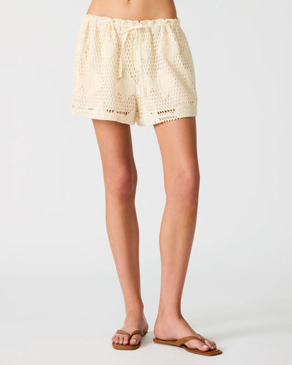 Sandra Ivory Crotchet Fish Elastic Shorts