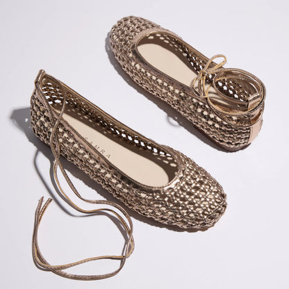 Sadie Ballet Flat in Gold