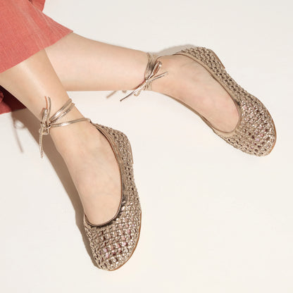 Sadie Ballet Flat in Gold