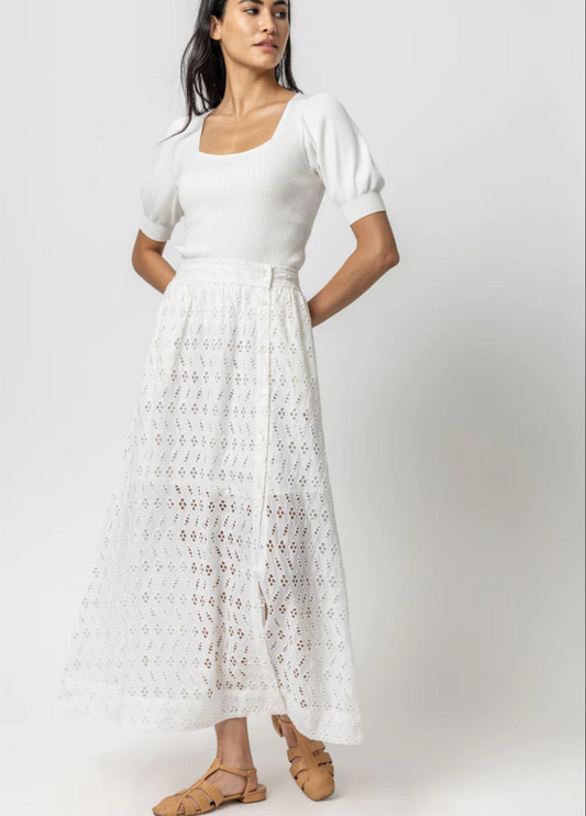 Lilla P eyelet maxi skirt