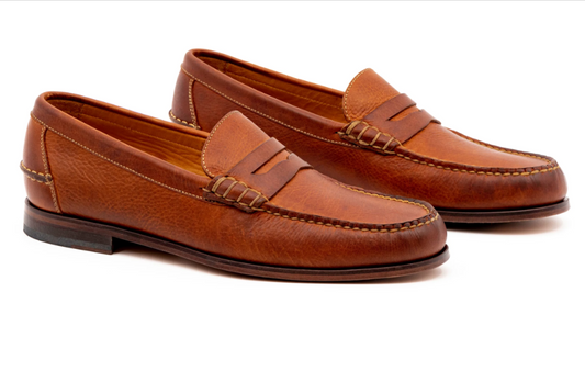 All American Saddle Leather Penny Loafers - Chestnut