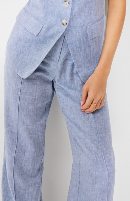 Suncoo Joana Cotton Linen Wide Leg Pants