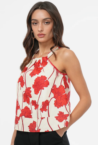 Noelle Floral Linen Halter Top