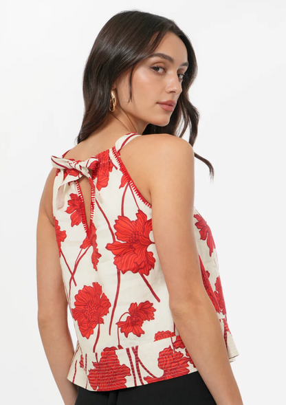 Noelle Floral Linen Halter Top