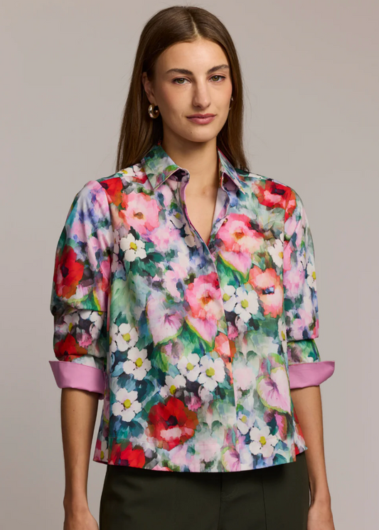 New Xena 3/4 Watercolor Garden Shirt