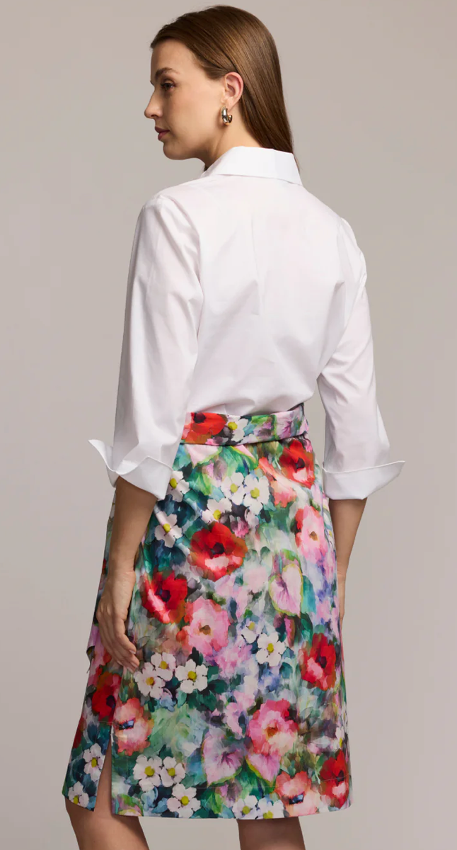 Charlotte 3/4 Sleeve Watercolor Garden Combo Dress
