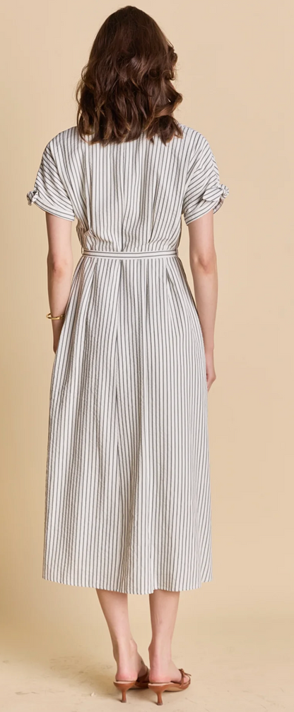 Striped Midi Shirt Dress Striped Midi Shirt Dress