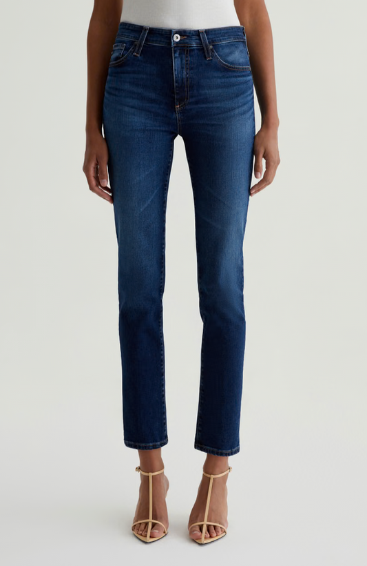 Mari Crop-Mid-Rise Slim Straight