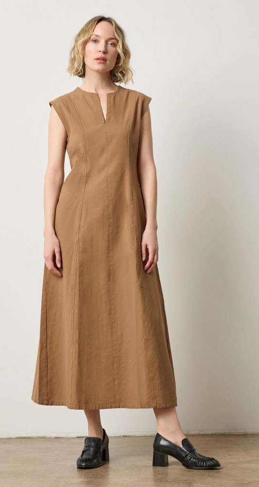 Twill Princess Seam Maxi Dress