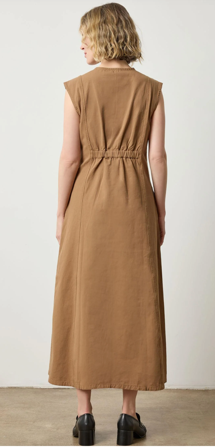Twill Princess Seam Maxi Dress