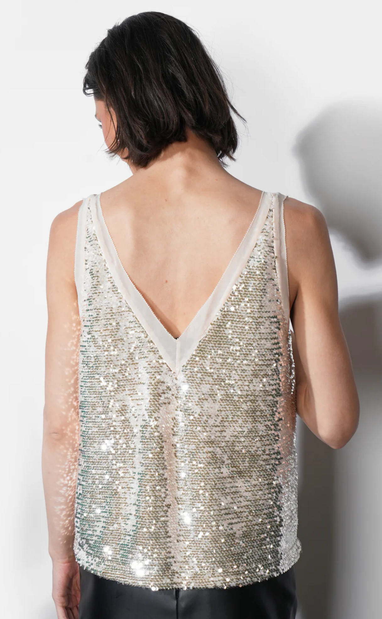 Ivy V-neck Velvet Sequin Top