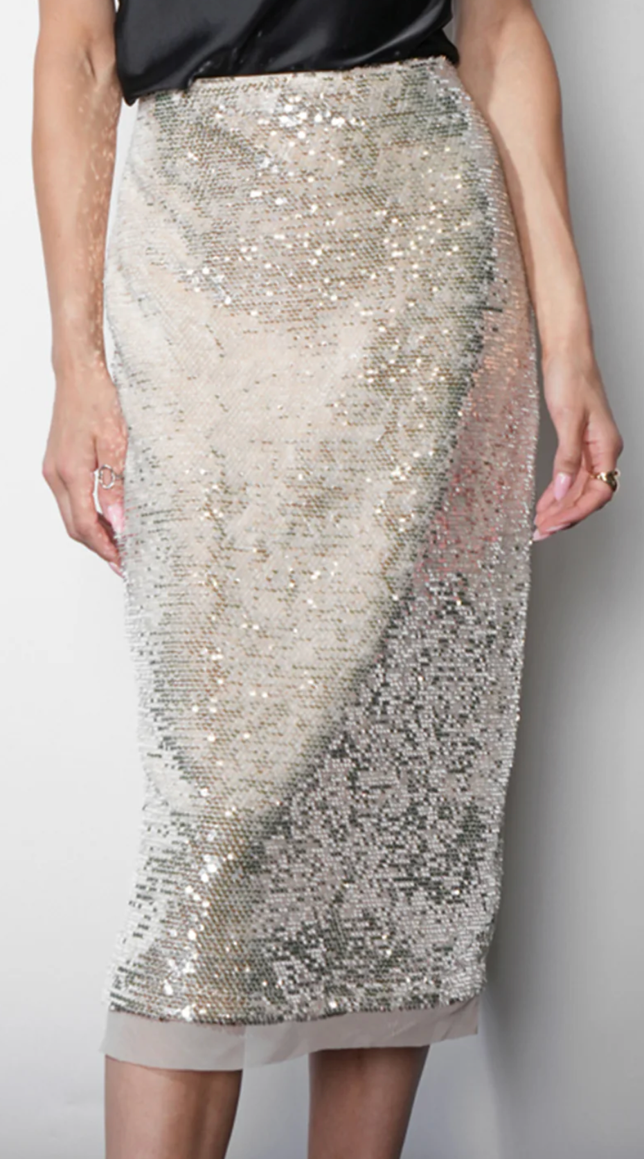 Gianna Velvet Sequin Midi Skirt