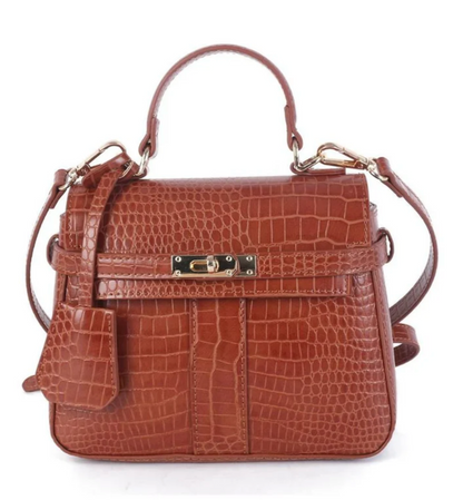 Celine Brown Croc Handbag