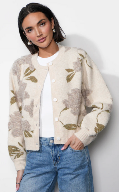 Skylar Cozy Floral Cardigan