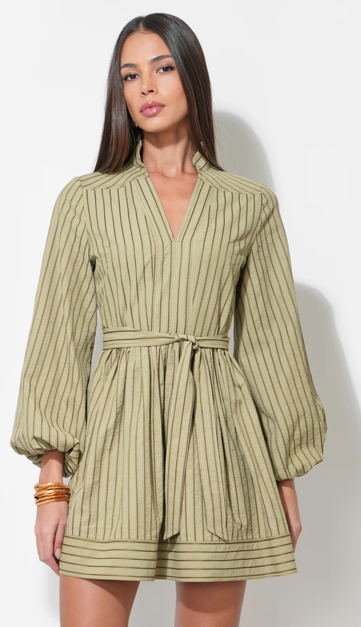 Marnie Embroidery Stripe Mini Dress