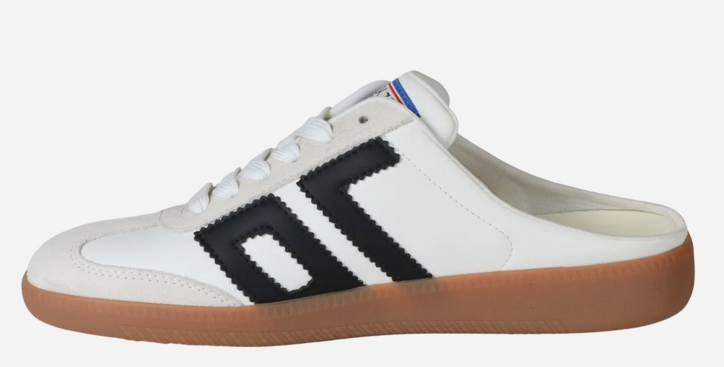 Easter in White Black Backless Sneakers