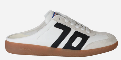 Easter in White Black Backless Sneakers