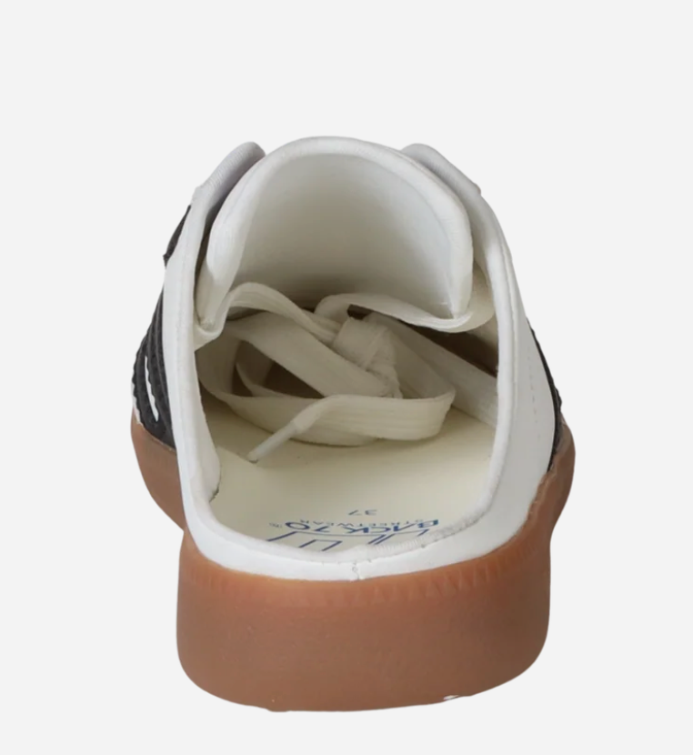 Easter in White Black Backless Sneakers