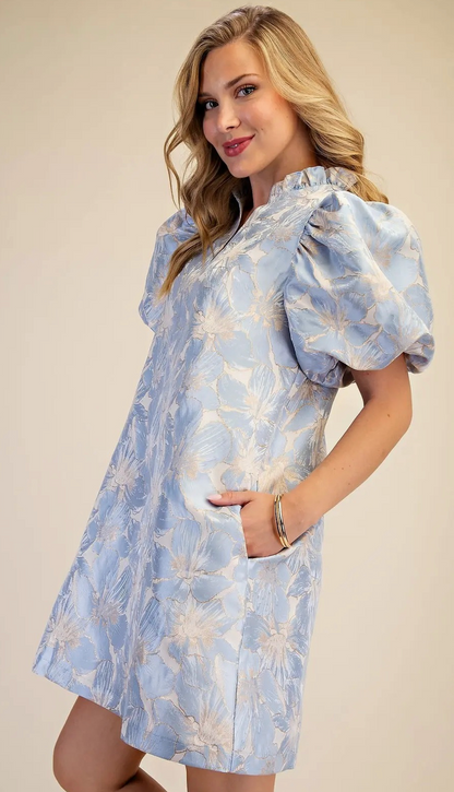The Princess Charlotte Puff Sleeve Mini Dress