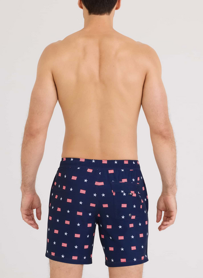 Oh Buoy 2N1 7" Stretch Swim Trunk-USA Signet-Maritime