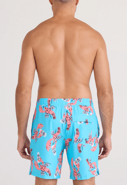 Oh Buoy 2N1 7" Stretch Swim Trunk-Clawsome Maui