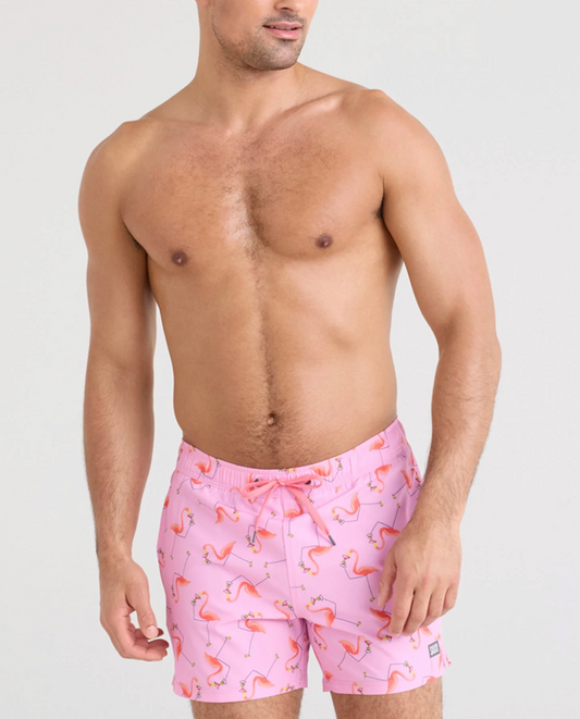 Oh Buoy 2N1 5" Swim Trunk-Drinko Flamingo Taffy