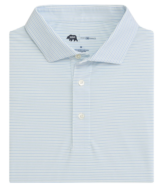 Tour Stripe Performance Pique Polo-Azurine