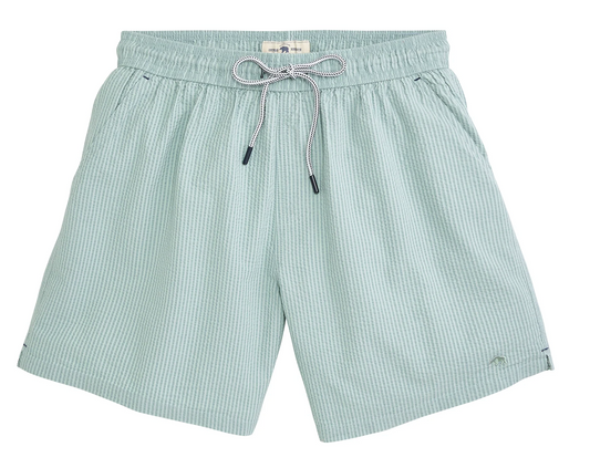 Coastal Seersucker Swim Trunk-Surf